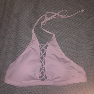 Pink halter bathing suit